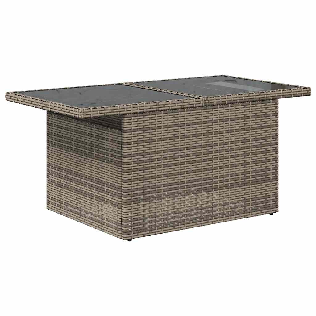 sofasæt til haven 2 dele med hynder polyrattan og glas grå