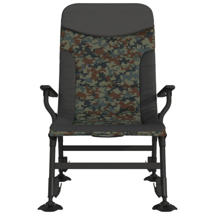 fiskestol med armlæn foldbar camouflage