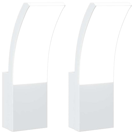 udendørs LED-væglamper 2 stk. trykstøbt aluminium hvid