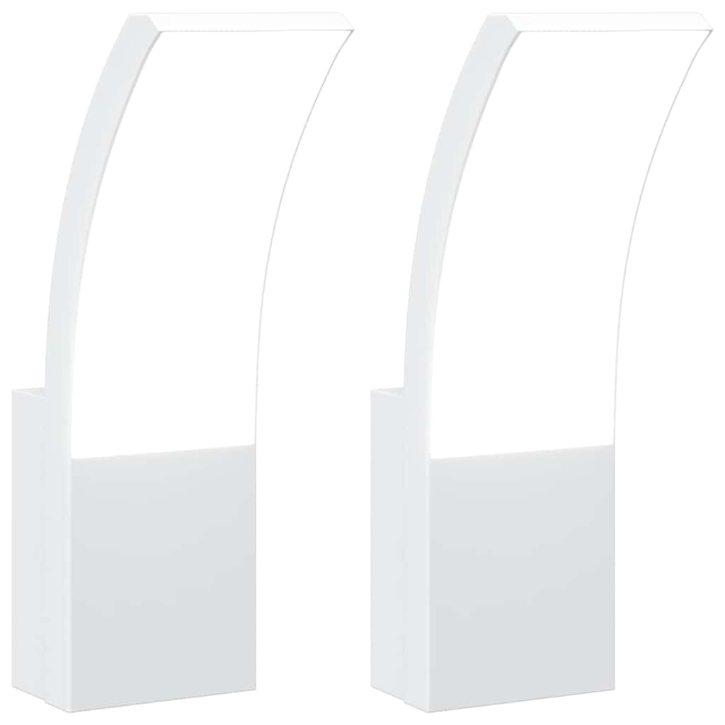 udendørs LED-væglamper 2 stk. trykstøbt aluminium hvid