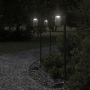 udendørs standerlampe 100 cm rustfrit stål sort