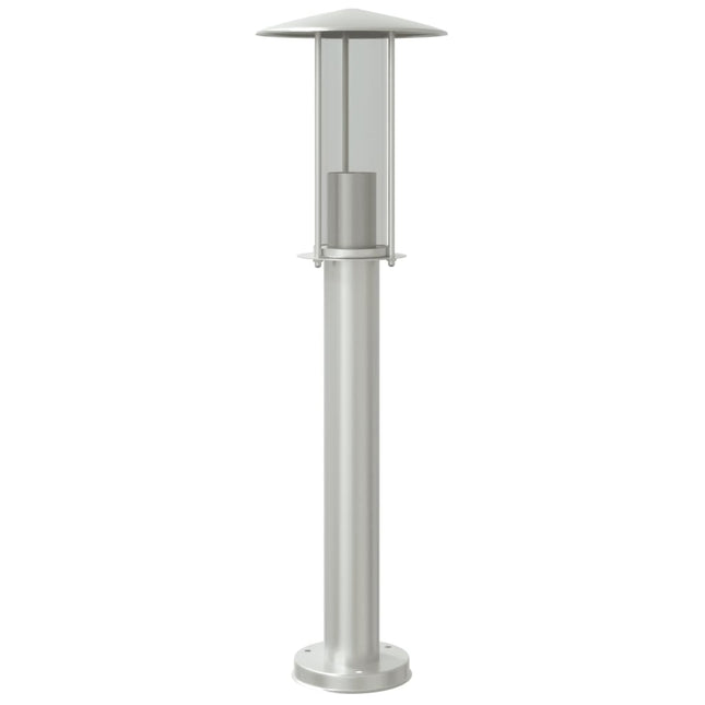 udendørs standerlampe 60 cm rustfrit stål sølvfarvet