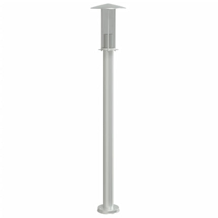 udendørs standerlampe 100 cm rustfrit stål sølvfarvet