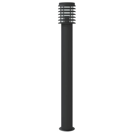udendørs standerlampe 110 cm rustfrit stål sort