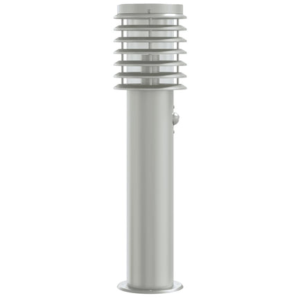 udendørs standerlampe med sensor 60 cm rustfrit stål sølvfarvet