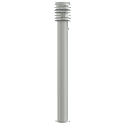 udendørs standerlamper 3 stk. sensor 110 cm rustfrit stål sølv