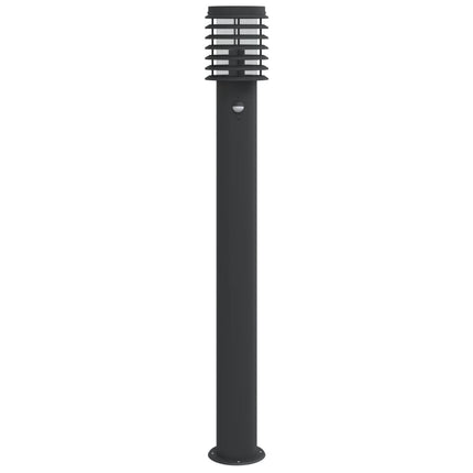 udendørs standerlamper 3 stk. sensor 110 cm rustfrit stål sort