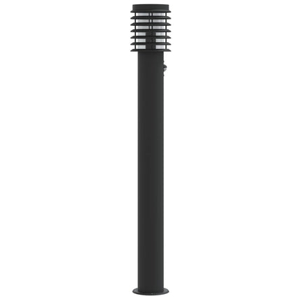 udendørs standerlamper 3 stk. sensor 110 cm rustfrit stål sort