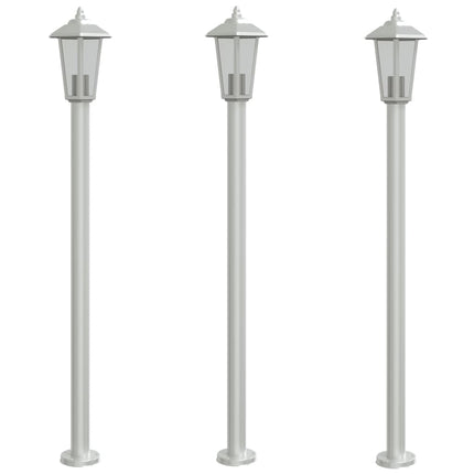 udendørs standerlamper 3 stk. 120 cm rustfrit stål sølvfarvet