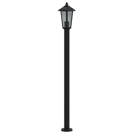 udendørs standerlamper 3 stk. 120 cm rustfrit stål sort