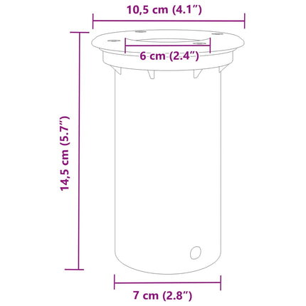 nedgravningsspot 10,5x10,5 cm rund trykstøbt aluminium sort