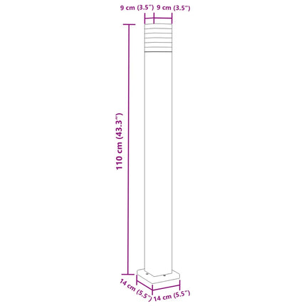 udendørs standerlamper 3 stk. 110 cm aluminium sort