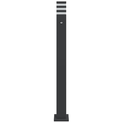 udendørs standerlampe med sensor 110 cm aluminium sort
