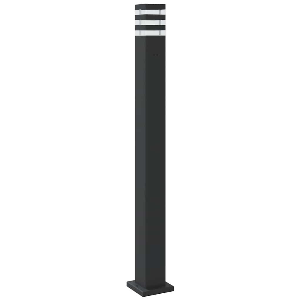 udendørs standerlamper 3 stk. med sensor 110 cm aluminium sort