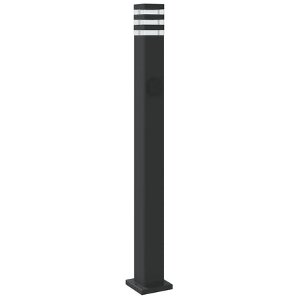 udendørs standerlamper 3 stk. stikkontakt 110 cm aluminium sort