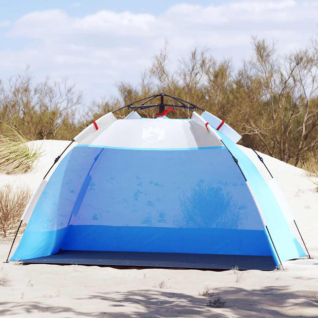 2-personers strandtelt vandtæt quick-release azurblå