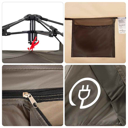4-personers fisketelt quick release brun