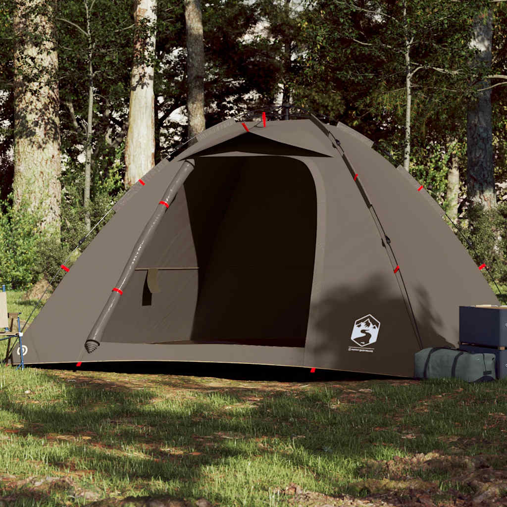 4-personers fisketelt quick release brun