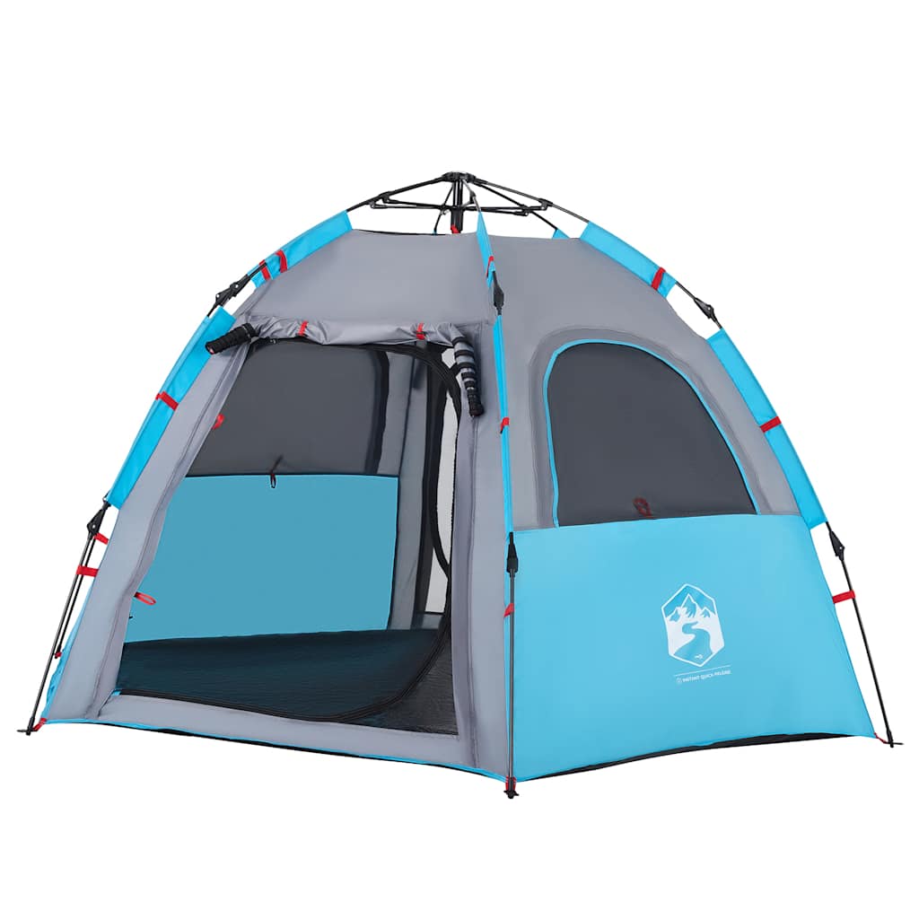 4-personers campingtelt quick-release blå