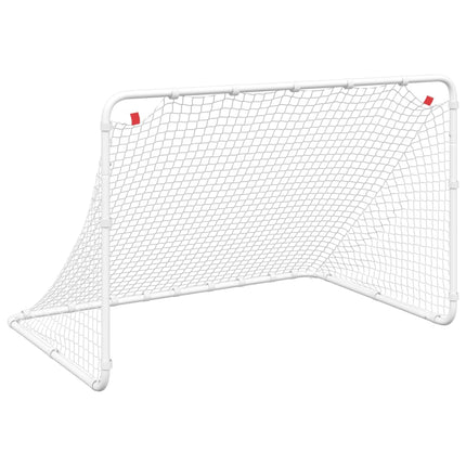 fodboldmål hvid 122x81x81 cm stål