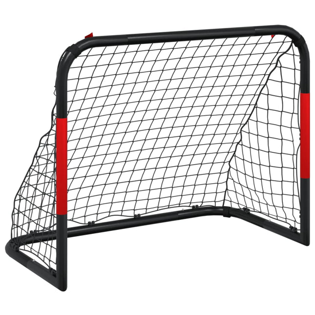 fodboldmål med net 90x48x71 cm stål rød og sort