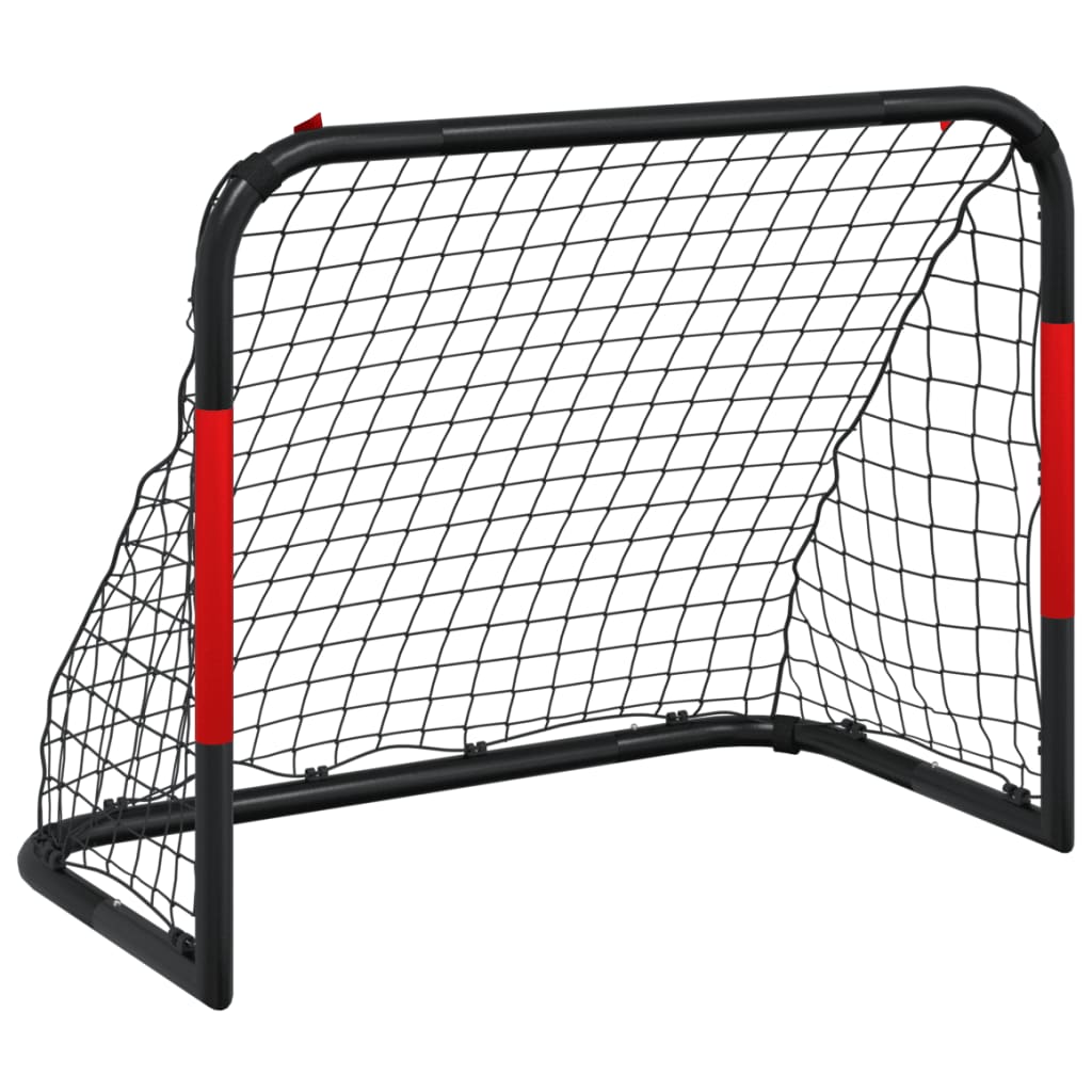 fodboldmål med net 90x48x71 cm stål rød og sort