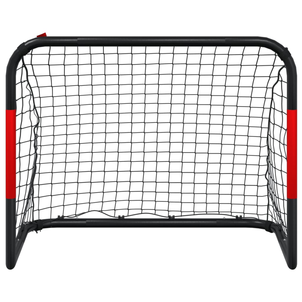 fodboldmål med net 90x48x71 cm stål rød og sort