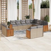 sofasæt til haven 12 dele med hynder polyrattan beige
