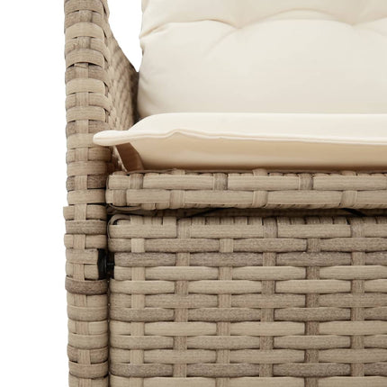bistrosæt til haven 3 dele med hynder polyrattan beige