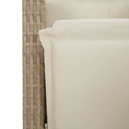 bistrosæt til haven 7 dele med hynder polyrattan beige