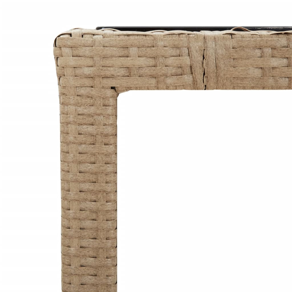 bistrosæt til haven 7 dele med hynder polyrattan beige