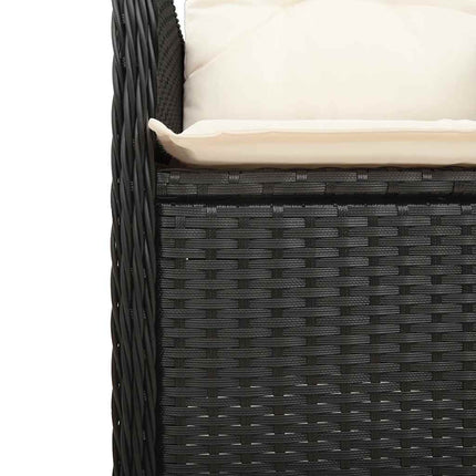 bistrosæt til haven 7 dele med hynder polyrattan sort
