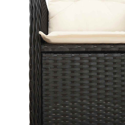 bistrosæt til haven 5 dele med hynder polyrattan sort