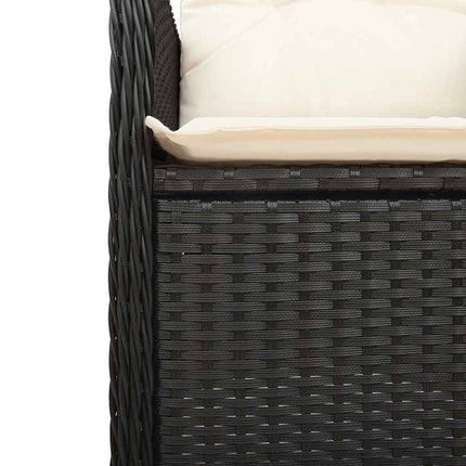 bistrosæt til haven 9 dele med hynder polyrattan sort