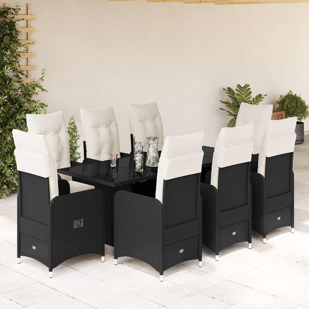 Bistrosæt Til Haven 5 Dele Med Hynder Polyrattan - 8 / Uden fodskammel / 190 x 80 x 75 cm
