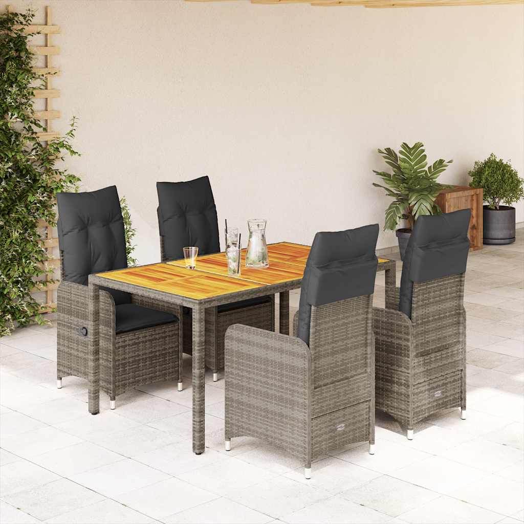 Bistrosæt Til Haven 7 Dele Med Hynder Polyrattan - 4 / Uden fodskammel / 150 x 90 x 75 cm