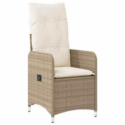 bistrosæt til haven 3 dele med hynder polyrattan beige