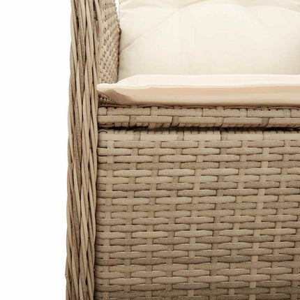 bistrosæt til haven 3 dele med hynder polyrattan beige