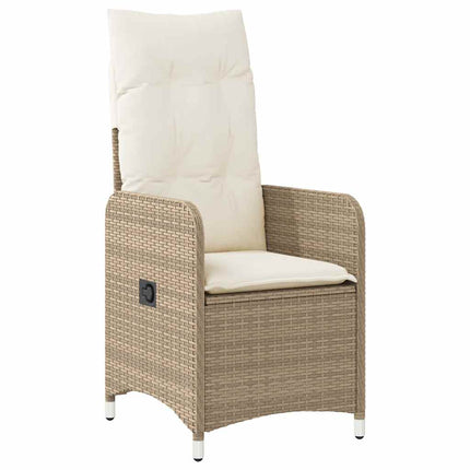 bistrosæt til haven 5 dele med hynder polyrattan beige