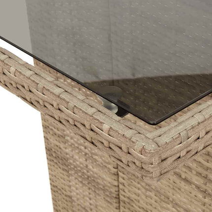 bistrosæt til haven 9 dele med hynder polyrattan beige