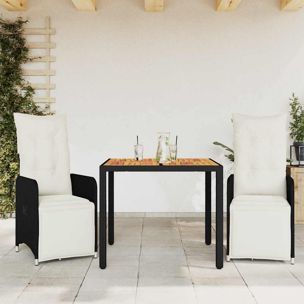 Bistrosæt Til Haven 7 Dele Med Hynder Polyrattan - 2 / træ / 90 x 90 x 75 cm