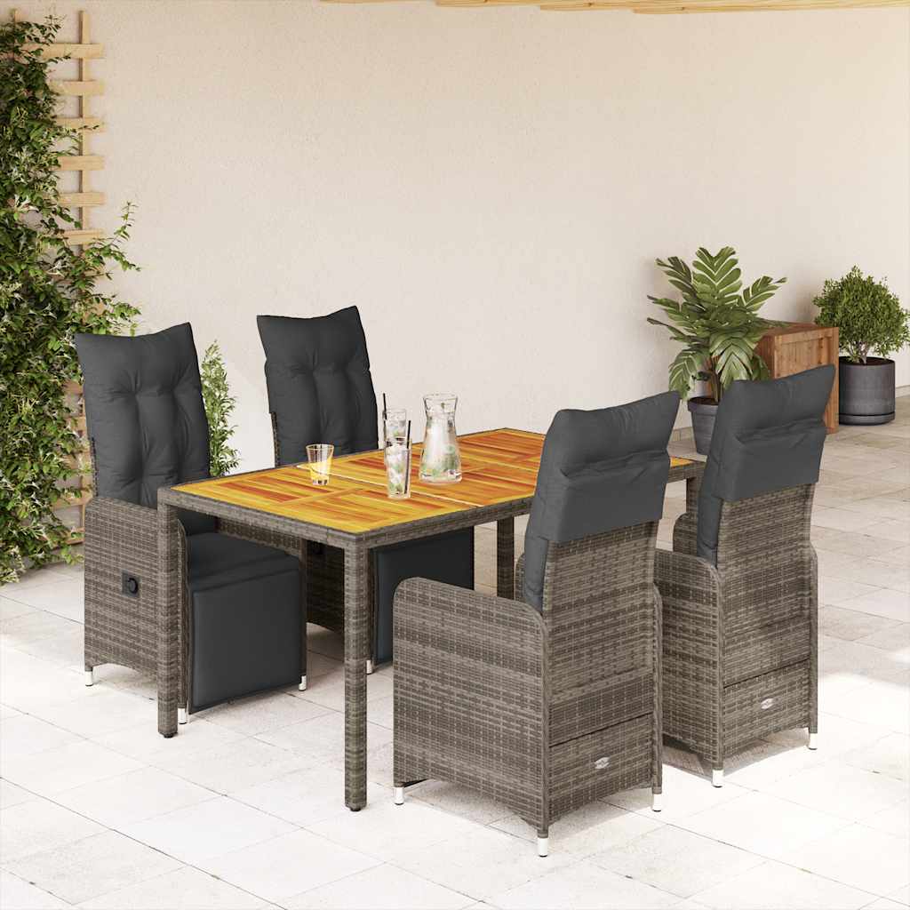 bistrost til haven 5 dele med hynder polyrattan gr