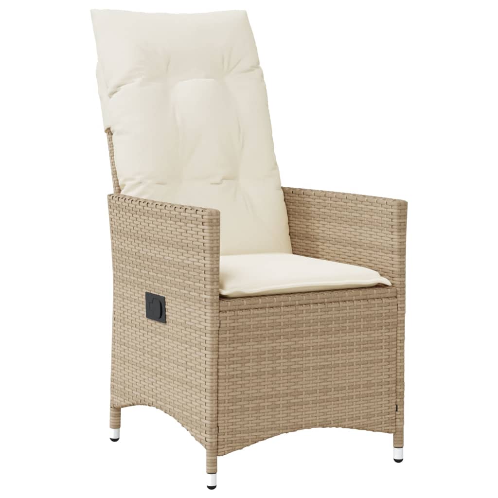 bistrosæt til haven 11 dele med hynder polyrattan beige