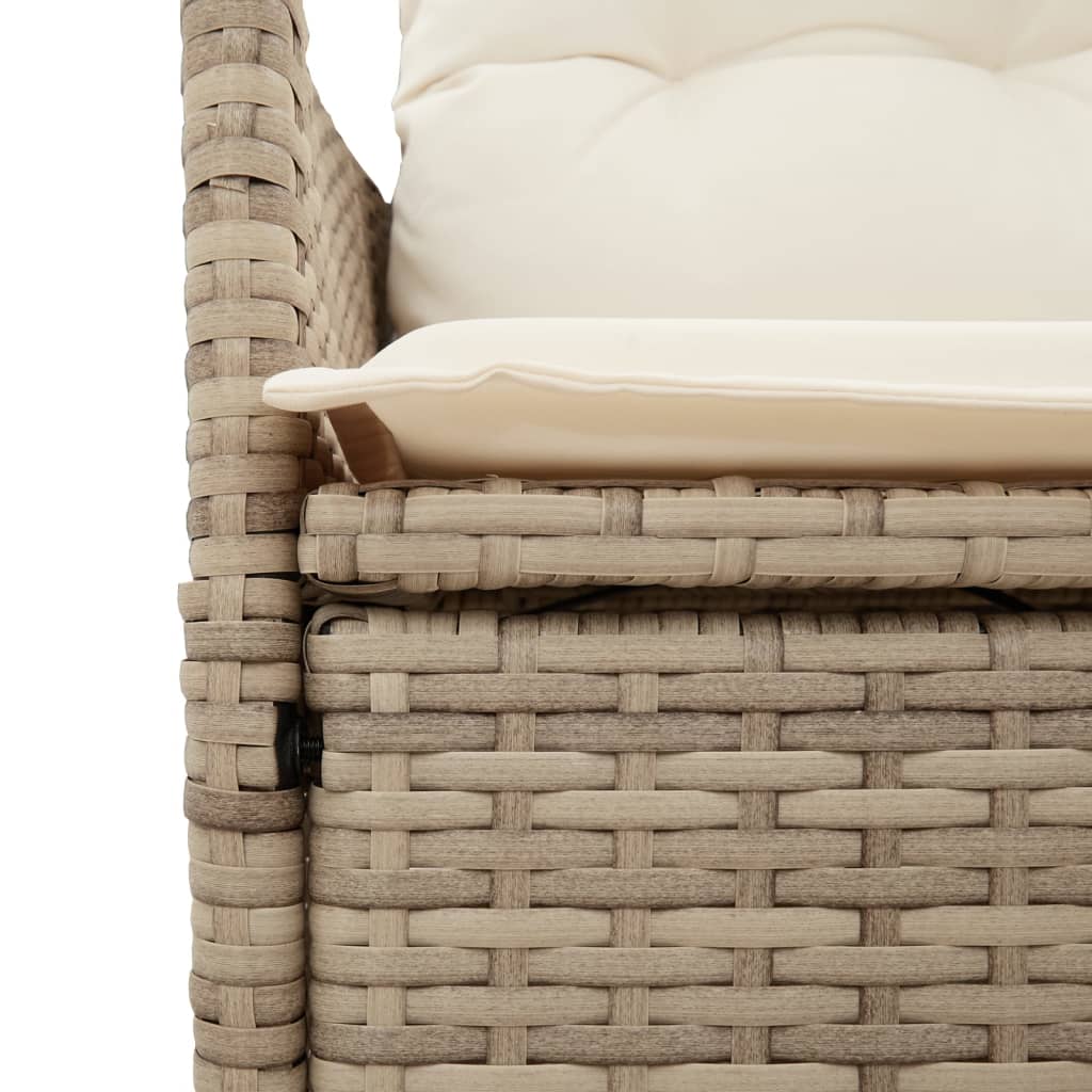 bistrosæt til haven 11 dele med hynder polyrattan beige