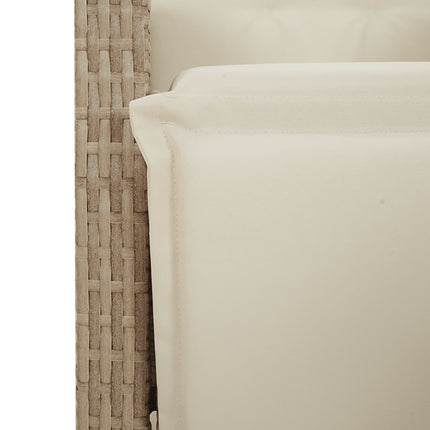 bistrosæt til haven 11 dele med hynder polyrattan beige