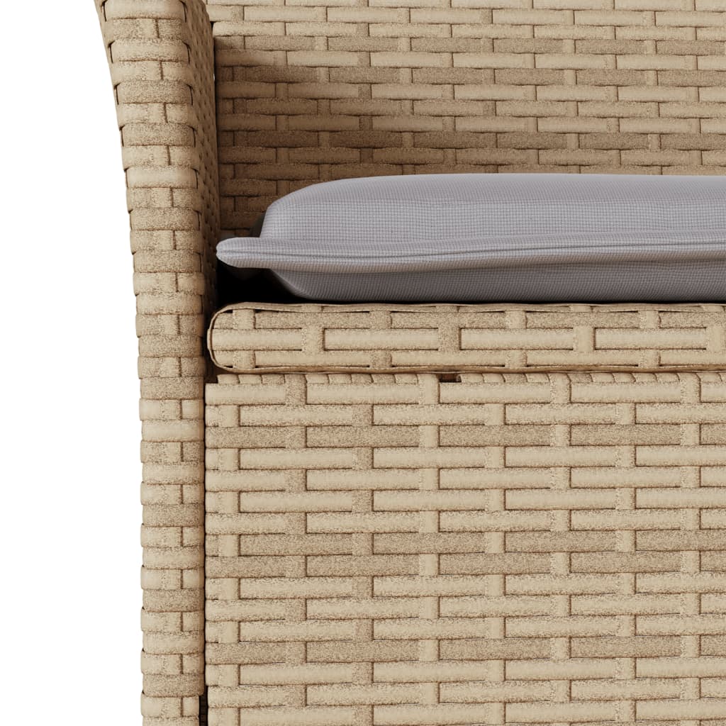 spisebordssæt til haven 3 dele med hynder polyrattan og glas