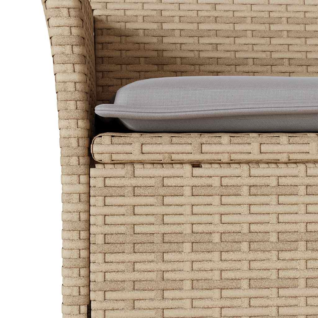 spisebordssæt til haven 9 dele med hynder polyrattan og glas
