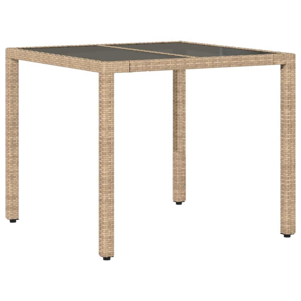 spisebordssæt til haven 3 dele med hynder polyrattan og glas