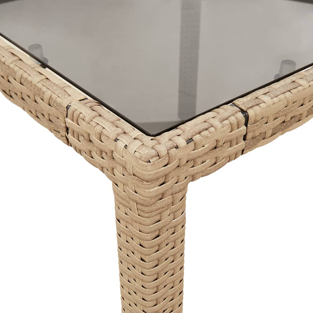 spisebordssæt til haven 3 dele med hynder polyrattan og glas