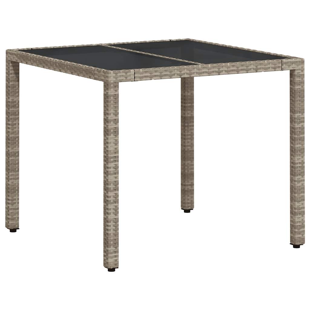 spisebordssæt til haven 3 dele med hynder polyrattan og glas